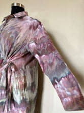 Load image into Gallery viewer, Custom Long Sleeved Cinch Waist Dress in ‘Brushed Steel’ Twist for Ashley