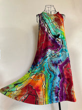 Load image into Gallery viewer, Custom Reverse Geode Swing Dress and Matching Men’s T-Shirt in ‘Electric Rainbow’ for Aunt Donna❤️🌈
