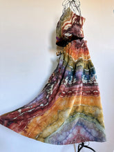 Load image into Gallery viewer, Women’s Large Geode Tie-Waist Midi Skirt & Cropped Bralette Tank Top Set in ‘Rustic Rainbow’