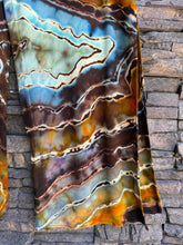 Load image into Gallery viewer, Women’s Medium/Large Reverse Geode 100% Rayon Slit Leg Palazzo Pants in ‘Desert Springs’
