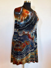 Load image into Gallery viewer, Custom Reverse Geode 3/4 Sleeve Dress with Pockets in ‘Midnight Jasper’ for Stephanie