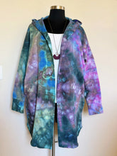 Load image into Gallery viewer, Women’s 2X (runs large) Oversized Geode Hooded Sweatshirt Open Front Cardigan with Pockets in ‘Abalone’