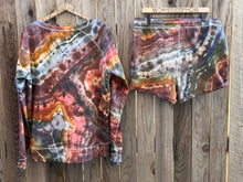 Load image into Gallery viewer, Custom Geode ‘Don’t Be A D*ck’ Lounge Set in ‘Rustic Rainbow’ for Amber