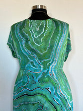 Load image into Gallery viewer, Women’s Large Reverse Geode Surplice Maxi Dress in ‘Malachite’