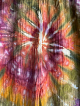 Load image into Gallery viewer, Women’s Large Crinkle Cotton Gauze Jumpsuit with Tie Shoulder Straps and Pockets in ‘Gypsy Spirit’ Spiral
