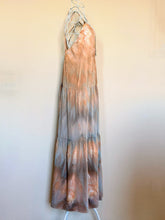 Load image into Gallery viewer, Women’s Medium Strappy Tiered Maxi Dress with Pockets in ‘Blue Gray Twist’