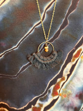 Load image into Gallery viewer, Custom Reverse Geode 3/4 Sleeve Dress with Pockets in ‘Midnight Jasper’ for Stephanie