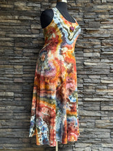 Load image into Gallery viewer, Women’s XL Pact Organic Cotton Geode Fit & Flare Open Criss-Cross Back Maxi Dress with Pockets in ‘Rustic Rainbow’