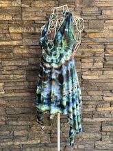 Load image into Gallery viewer, Women’s Medium/Large Hand-Sewn ‘Mantra’ Halter Style Flowy Asymmetrical Tank Top in ‘Dark Enchantment’