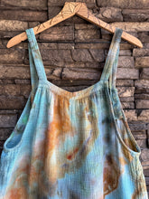 Load image into Gallery viewer, Women’s Large 100% Cotton Gauze Wide-Leg Overalls in ‘Boulder Turquoise’