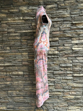 Load image into Gallery viewer, Women’s Small Geode Mockneck Bodycon Maxi Dress with Side Ruching in ‘Smoke & Roses’