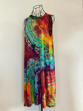 Load image into Gallery viewer, Custom Reverse Geode Swing Dress and Matching Men’s T-Shirt in ‘Electric Rainbow’ for Aunt Donna❤️🌈