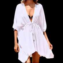 Load image into Gallery viewer, Women’s One Size (fits S-2X best) 100% Rayon Geode Cinched Kimono Duster in ‘Cosmic Eyes’