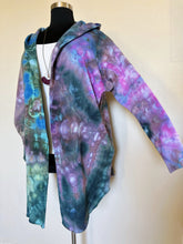 Load image into Gallery viewer, Women’s 2X (runs large) Oversized Geode Hooded Sweatshirt Open Front Cardigan with Pockets in ‘Abalone’