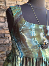 Load image into Gallery viewer, Women’s Large/XL Geode Ballet Midi Square Neck Dress with Pockets in ‘Moss Agate’