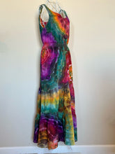 Load image into Gallery viewer, Women’s Medium Geode Cotton Elastic Waist Maxi Dress with Pockets in ‘Rainbow Sunset’