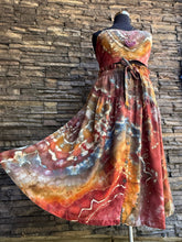Load image into Gallery viewer, Women’s XL Geode Rayon/Linen 2 Piece Midi Skirt with Pockets & Cropped Bralette Tank Top Set in ‘Rustic Rainbow’