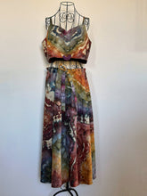 Load image into Gallery viewer, Women’s Large Geode Tie-Waist Midi Skirt & Cropped Bralette Tank Top Set in ‘Rustic Rainbow’