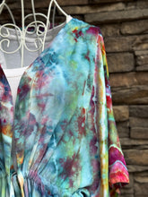 Load image into Gallery viewer, Women’s One Size (fits S-2X best) 100% Rayon Geode Cinched Kimono Duster in ‘Cosmic Eyes’