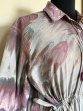 Load image into Gallery viewer, Custom Long Sleeved Cinch Waist Dress in ‘Brushed Steel’ Twist for Ashley