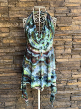 Load image into Gallery viewer, Women’s Medium/Large Hand-Sewn ‘Mantra’ Halter Style Flowy Asymmetrical Tank Top in ‘Dark Enchantment’