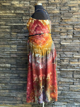 Load image into Gallery viewer, Women’s XL Geode Rayon/Linen 2 Piece Midi Skirt with Pockets & Cropped Bralette Tank Top Set in ‘Rustic Rainbow’