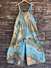 Load image into Gallery viewer, Women’s Large 100% Cotton Gauze Wide-Leg Overalls in ‘Boulder Turquoise’