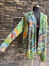 Load image into Gallery viewer, Custom Reverse Geode Athelta Cardigan in ‘Oil Slick’ for Walter