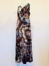 Load image into Gallery viewer, Women’s XL Geode Rayon Linen Wide Leg Strappy Jumpsuit with Pockets in ‘Turkey Tail Mushroom Variation #2’