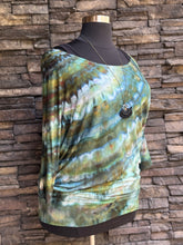 Load image into Gallery viewer, Women’s 2X Off Shoulder 3/4 Sleeve Dolman Top in ‘Moss Agate’ Twist