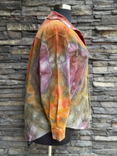 Load image into Gallery viewer, Women’s Large (can fit an XL too) Oversized Geode Corduroy Long Sleeve Button Up Shirt with Pockets in ‘Rustic Rainbow’