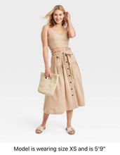 Load image into Gallery viewer, Women’s Large Geode Tie-Waist Midi Skirt & Cropped Bralette Tank Top Set in ‘Rustic Rainbow’