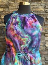 Load image into Gallery viewer, Women’s XL (runs large, fits closer to a 2X) 100% Cotton Tiered Halter Midi Dress with Pockets in ‘Cosmic Eyes’