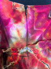 Load image into Gallery viewer, Women’s 3X Reverse Geode Jenny K Lopez Rope Tie Ruched Midi Dress with Pockets in ‘Fire on the Mountain’