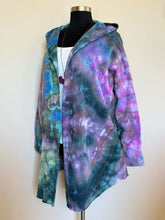 Load image into Gallery viewer, Women’s 2X (runs large) Oversized Geode Hooded Sweatshirt Open Front Cardigan with Pockets in ‘Abalone’