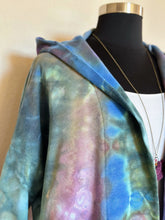 Load image into Gallery viewer, Women’s 2X (runs large) Oversized Geode Hooded Sweatshirt Open Front Cardigan with Pockets in ‘Abalone’