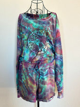 Load image into Gallery viewer, Women’s XL (fits closer to a large) Geode Sun Tarot Slouchy Pullover and Shorts Lounge Set in ‘Cosmic’