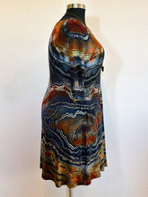 Load image into Gallery viewer, Custom Reverse Geode 3/4 Sleeve Dress with Pockets in ‘Midnight Jasper’ for Stephanie
