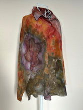 Load image into Gallery viewer, Women’s Large (can fit an XL too) Oversized Geode Corduroy Long Sleeve Button Up Shirt with Pockets in ‘Rustic Rainbow’
