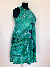 Load image into Gallery viewer, Custom Reverse Geode Sleeveless Swing Dress in ‘Malachite’ for Brenda