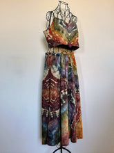 Load image into Gallery viewer, Women’s Large Geode Tie-Waist Midi Skirt & Cropped Bralette Tank Top Set in ‘Rustic Rainbow’