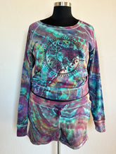 Load image into Gallery viewer, Women’s XL (fits closer to a large) Geode Sun Tarot Slouchy Pullover and Shorts Lounge Set in ‘Cosmic’