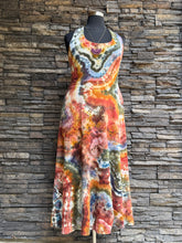 Load image into Gallery viewer, Women’s XL Pact Organic Cotton Geode Fit & Flare Open Criss-Cross Back Maxi Dress with Pockets in ‘Rustic Rainbow’