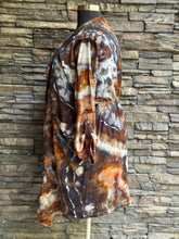 Load image into Gallery viewer, Women’s Large 100% Rayon Geode Open Front Dolman Drape Jacket with 3/4 Sleeves in ‘Turkey Tail Mushroom’