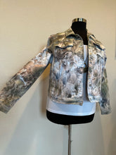 Load image into Gallery viewer, Custom Ice Dyed Denim Jacket in ‘Pewter’ for Pamela