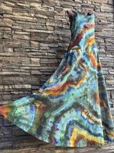 Load image into Gallery viewer, Custom Geode Pact Fit & Flare Cross Back Maxi Dress in ‘Labradorite’ for Shannon