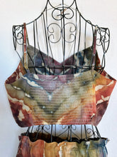 Load image into Gallery viewer, Women’s Large Geode Tie-Waist Midi Skirt & Cropped Bralette Tank Top Set in ‘Rustic Rainbow’