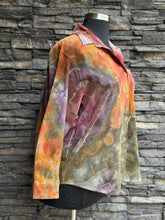 Load image into Gallery viewer, Women’s Large (can fit an XL too) Oversized Geode Corduroy Long Sleeve Button Up Shirt with Pockets in ‘Rustic Rainbow’