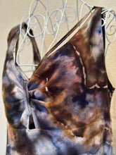 Load image into Gallery viewer, Women’s XL Geode Rayon Linen Wide Leg Strappy Jumpsuit with Pockets in ‘Turkey Tail Mushroom Variation #2’