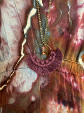 Load image into Gallery viewer, Women’s Medium Geode Boho Maxi Dress in ‘Black Cherry & Brazilnut’